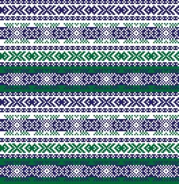 Christmas Fair Isle Seamless Pattern Background Stock Illustration