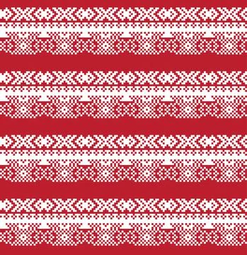 Christmas Fair Isle Seamless Pattern Background Stock Illustration
