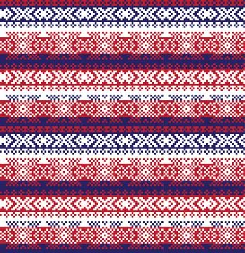 Christmas Fair Isle Seamless Pattern Background Stock Illustration