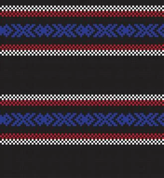 Christmas Fair Isle Seamless Pattern Background Stock Illustration