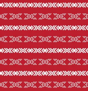 Christmas Fair Isle Seamless Pattern Background Stock Illustration