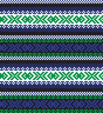 Christmas Fair Isle Seamless Pattern Background Stock Illustration