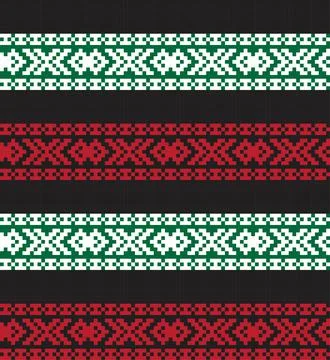 Christmas Fair Isle Seamless Pattern Background Stock Illustration