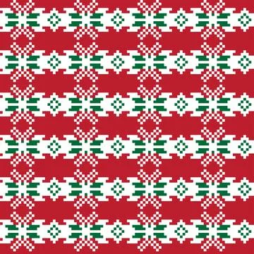 Christmas Fair Isle Seamless Pattern Design Stock Illustration