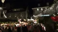 Christmas fair medieval city panning shot HD Footage