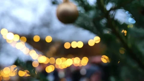 Christmas fair. Soft focus. Winter traditional fair. Stock Footage 311659093