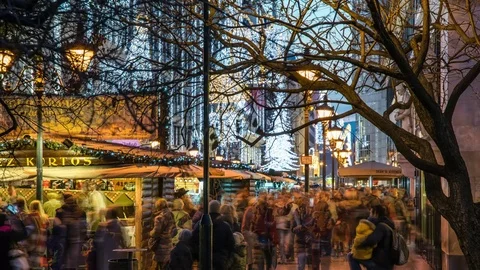 Christmas fair time lapse Stock Footage 70059465