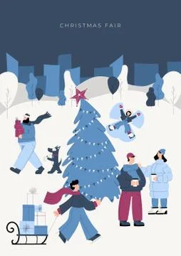 Christmas fair vector illustration Stock Illustration