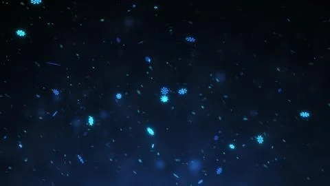 Christmas falling magic snow on a dark blue background. Winter storm Stock Photos