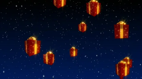 Christmas - Falling Presents Stock Footage 271902