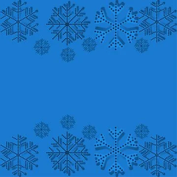 Christmas falling snowflake isolated on blue background. Stock Illustration