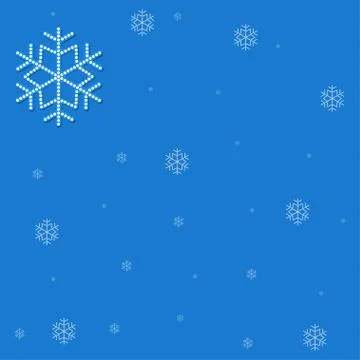 Christmas falling snowflake isolated on blue background. Stock Illustration