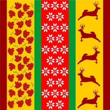 Christmas fancy fabric pattern Stock Illustration