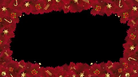 Christmas festive Cascade Red Frame Alpha Stock Footage 99159906