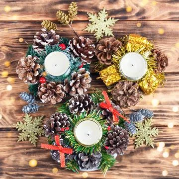 Christmas festive decorations Stock Photos