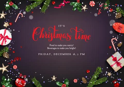 Christmas festive elements. Stock Illustration