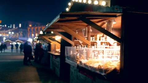 Christmas festive fair in town square Video stock 101524776