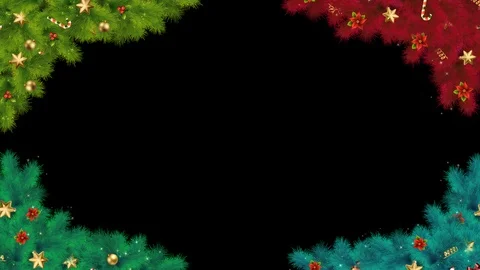 Christmas festive Frame Corners Alpha Stock Footage 99171074