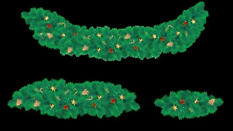 Christmas festive green Elements Alpha Stock Footage 99159385