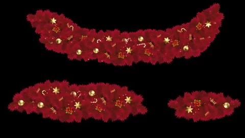 Christmas festive Red Elements Alpha Stock Footage 99159380