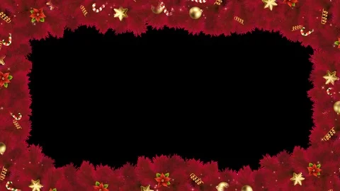 Christmas festive Red Frame Alpha Stock Footage 99159405