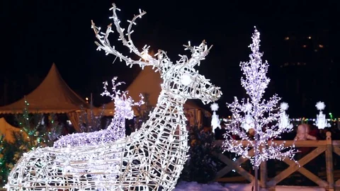 Christmas figures of deer from the garlands Stock Footage 71167499