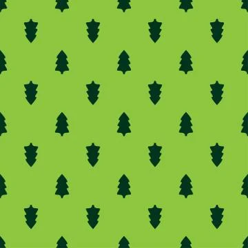 Christmas fir tree seamless pattern Stock Illustration