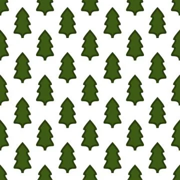 Christmas fir tree seamless pattern Stock Illustration