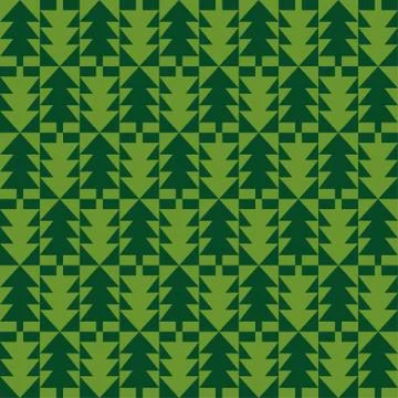 Christmas fir tree seamless pattern Stock Illustration