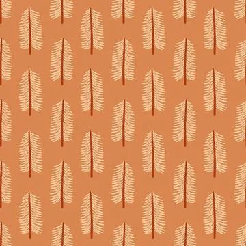 Christmas fir trees in a seamless pattern, modern hand draw design. Winter ba Stock Illustration