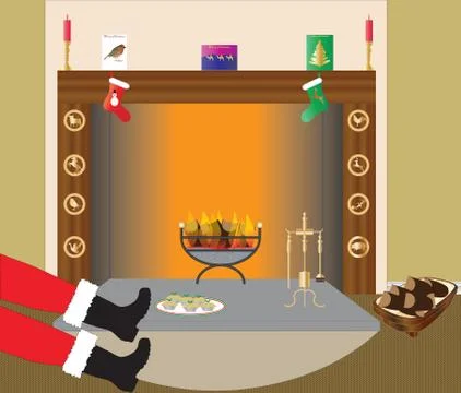 Christmas fire Illustrazione stock