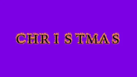 Christmas fire text effect violet background Stock Footage 136245553