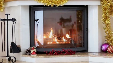 Christmas fireplace Stock Footage 69715133