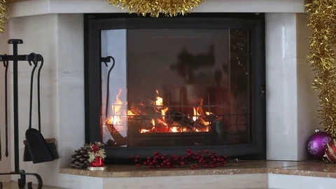 Christmas fireplace Stock Footage 69715254