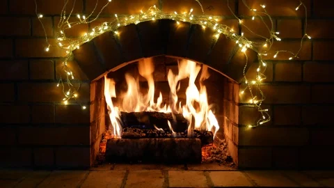 Christmas Fireplace Vídeo Stock 98924685