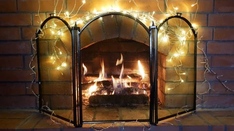 Christmas Fireplace Vídeo Stock 98924732