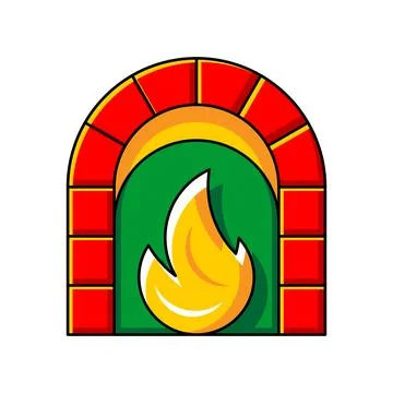 Christmas Fireplace icon Stock Illustration