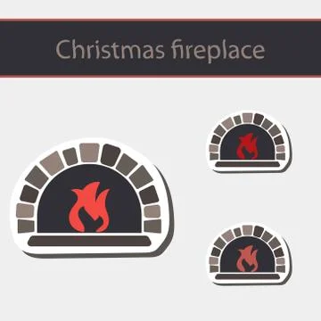 Christmas fireplace. Stock Illustration