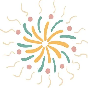 Christmas firework vector icon isolated on white Stockillustratie