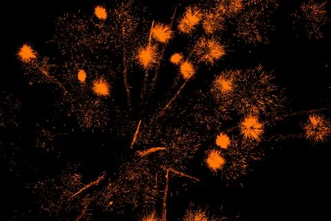 Christmas fireworks on black background Stock Illustration