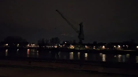 Christmas Fireworks Exploding Over Water Stock Footage 325407272