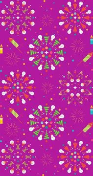 Christmas fireworks seamless pattern Stock Illustration