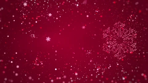 Christmas Flake Outline with Particles in Red Background Vídeos de archivo 317088070
