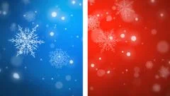 Christmas Flakes Looped Blue Red Stock After Effects