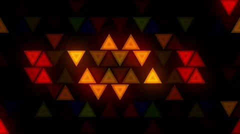 Christmas flashing triangles LEDs wall Stock Footage 65230144