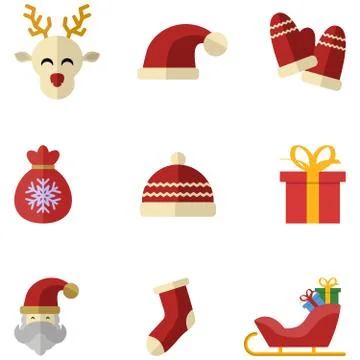 Christmas Flat Design Icon Stock Illustration