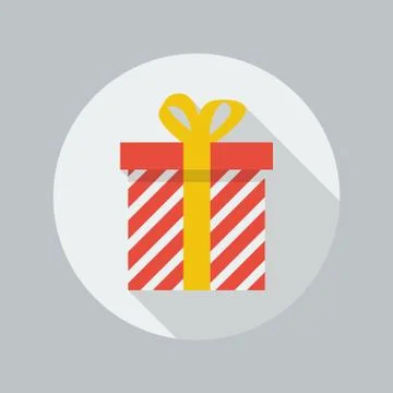 Christmas Flat Icon. Gift box Stock Illustration