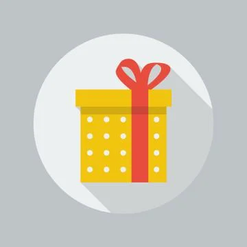 Christmas Flat Icon. Gift Stock Illustration
