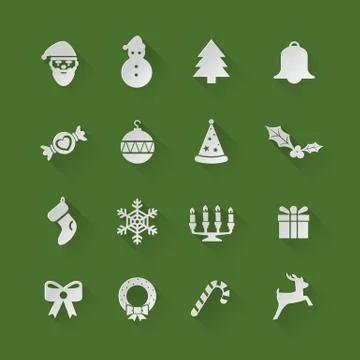 Christmas Flat Icons Stock Illustration