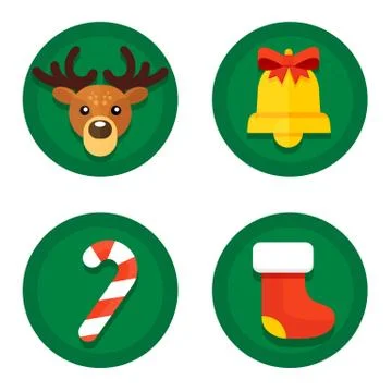 Christmas flat icons Stock Illustration